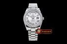 Replica Rolex Daydate 41mm SS/SS Pres Silver Wht Roman Asia 3255