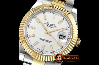 Rolex Datejust DJ2 41mm Oyst YG/SS Silver White Stk BP A3136 Mod