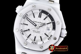 AP0378H - Royal Oak Diver CER/RU White/Black JHF A2813 Mod3120