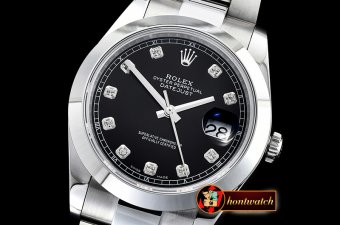 Rolex Datejust DJ2 41mm Oyt Smt SS/SS Black Diam BP Asia 2813