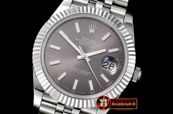 Rolex Datejust II DJ2 41mm Jub Flt SS/SS D.Grey Stick BP Asia 32