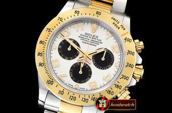 Rolex Daytona 116523 YG/SS White Num OMF A7750 Mod