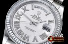 Replica Rolex Daydate 41mm SS/SS Pres Silver Wht Roman Asia 3255