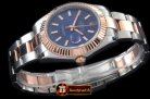 R2DJ0188H - SS/RG Oyster Fluted Blue Sticks Asian Eta 2836-2