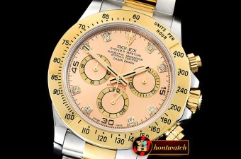 Rolex Daytona 116523 YG/SS Gold Diam OMF A7750 Mod