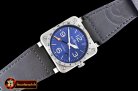 Bell & Ross BR03-93 GMT 42mm Automatic SS/LE Blue Asia 2836