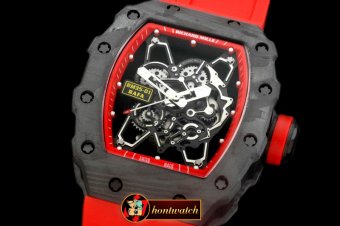 RM077A - RM-035 Rafael Nadal Tourbillon PVD/RU/Red Custom Skelet