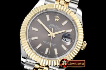 Rolex Datejust II DJ2 41mm Jub Flt YG/SS D.Grey Stick BP Swiss 2