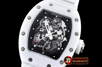 RM090F - RM055 Bubba Watson Tourbillon CER/VRU White Custom Movt